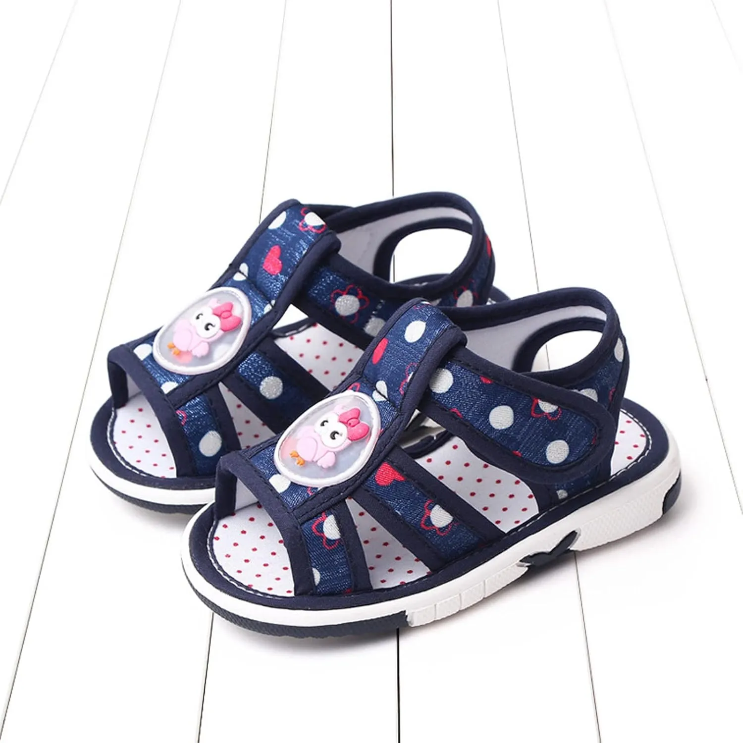 Baby Girl Sandals Cartoon Closed-Toe Anti-Slip Premium Rubber Sole Toddler Boys Lightweight First Walkers Shoes