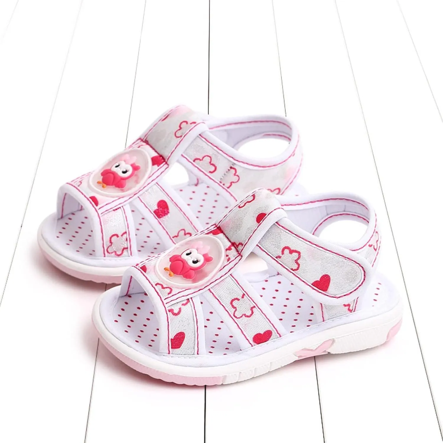 Baby Girl Sandals Cartoon Closed-Toe Anti-Slip Premium Rubber Sole Toddler Boys Lightweight First Walkers Shoes
