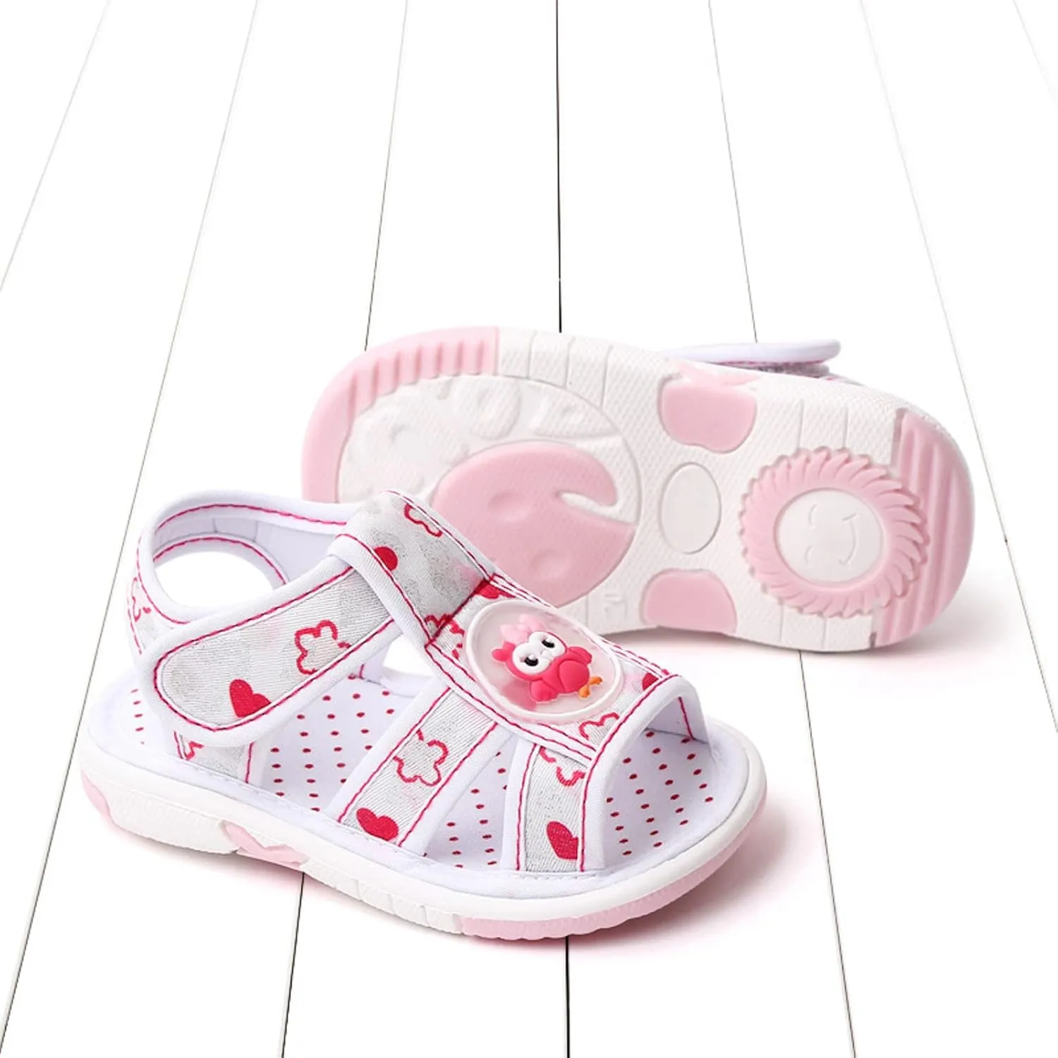 Baby Girl Sandals Cartoon Closed-Toe Anti-Slip Premium Rubber Sole Toddler Boys Lightweight First Walkers Shoes
