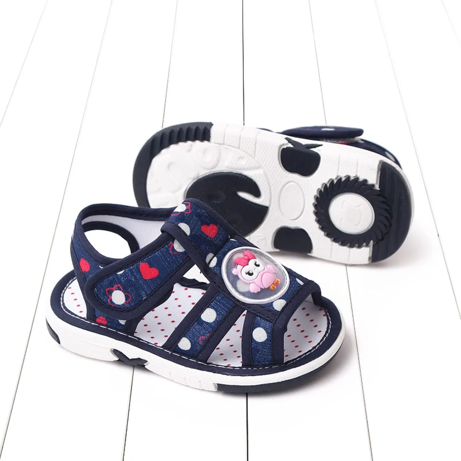 Baby Girl Sandals Cartoon Closed-Toe Anti-Slip Premium Rubber Sole Toddler Boys Lightweight First Walkers Shoes