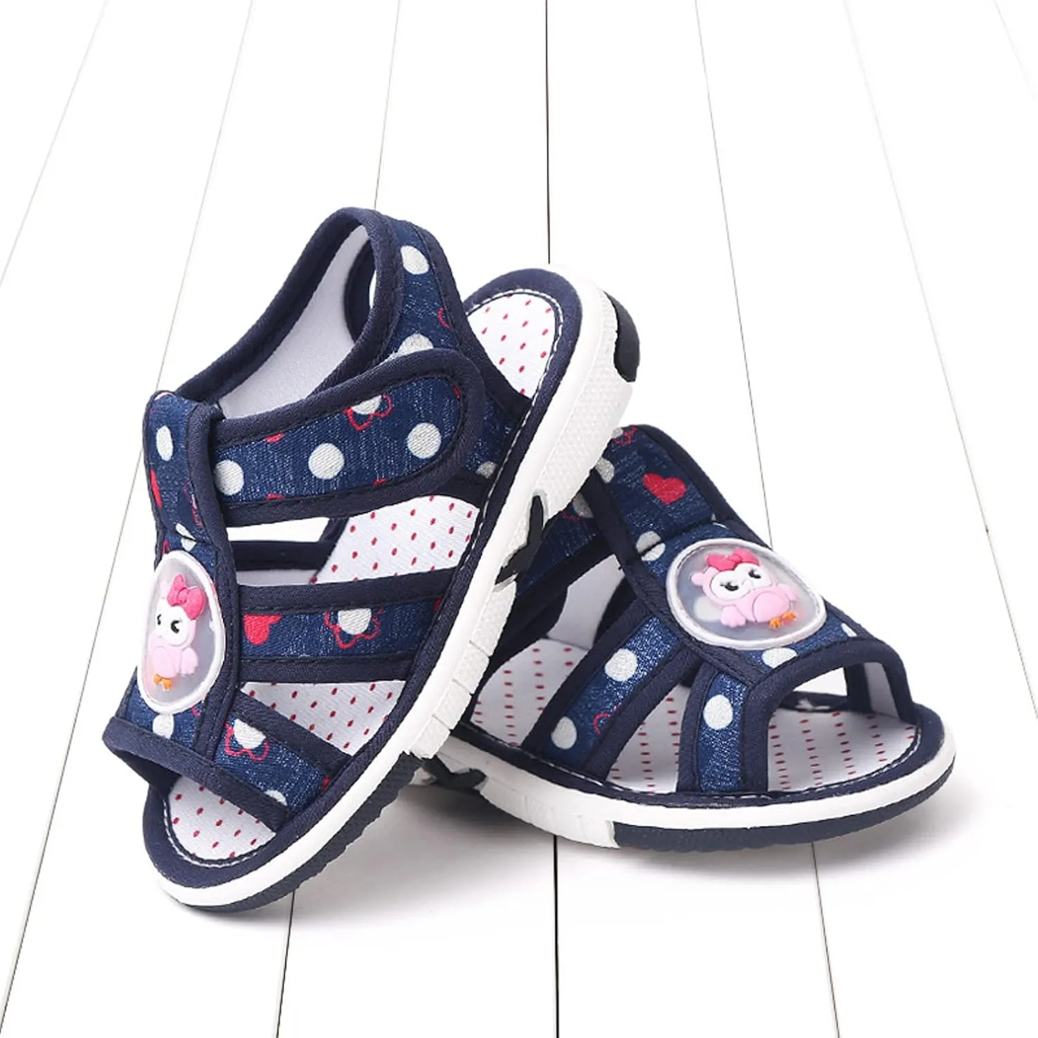Baby Girl Sandals Cartoon Closed-Toe Anti-Slip Premium Rubber Sole Toddler Boys Lightweight First Walkers Shoes