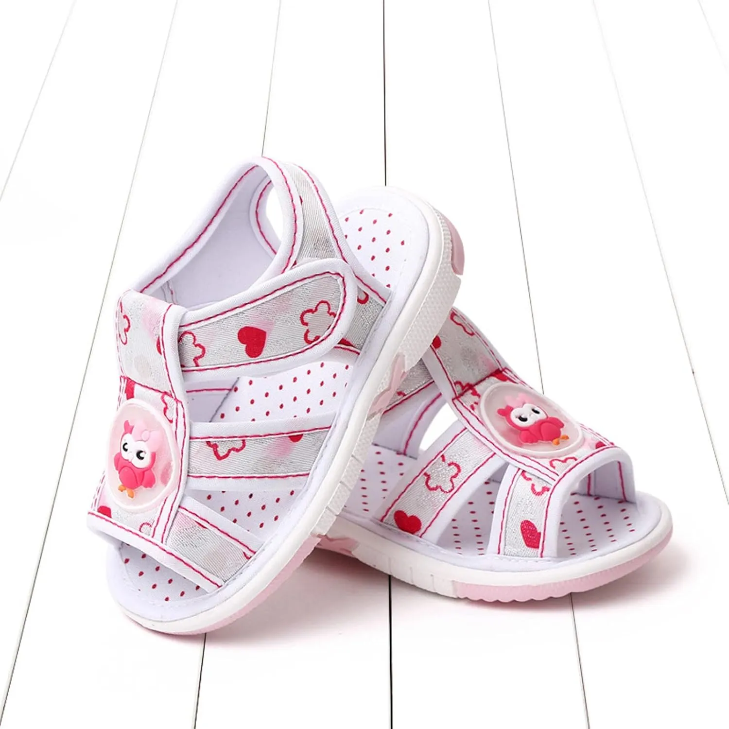 Baby Girl Sandals Cartoon Closed-Toe Anti-Slip Premium Rubber Sole Toddler Boys Lightweight First Walkers Shoes