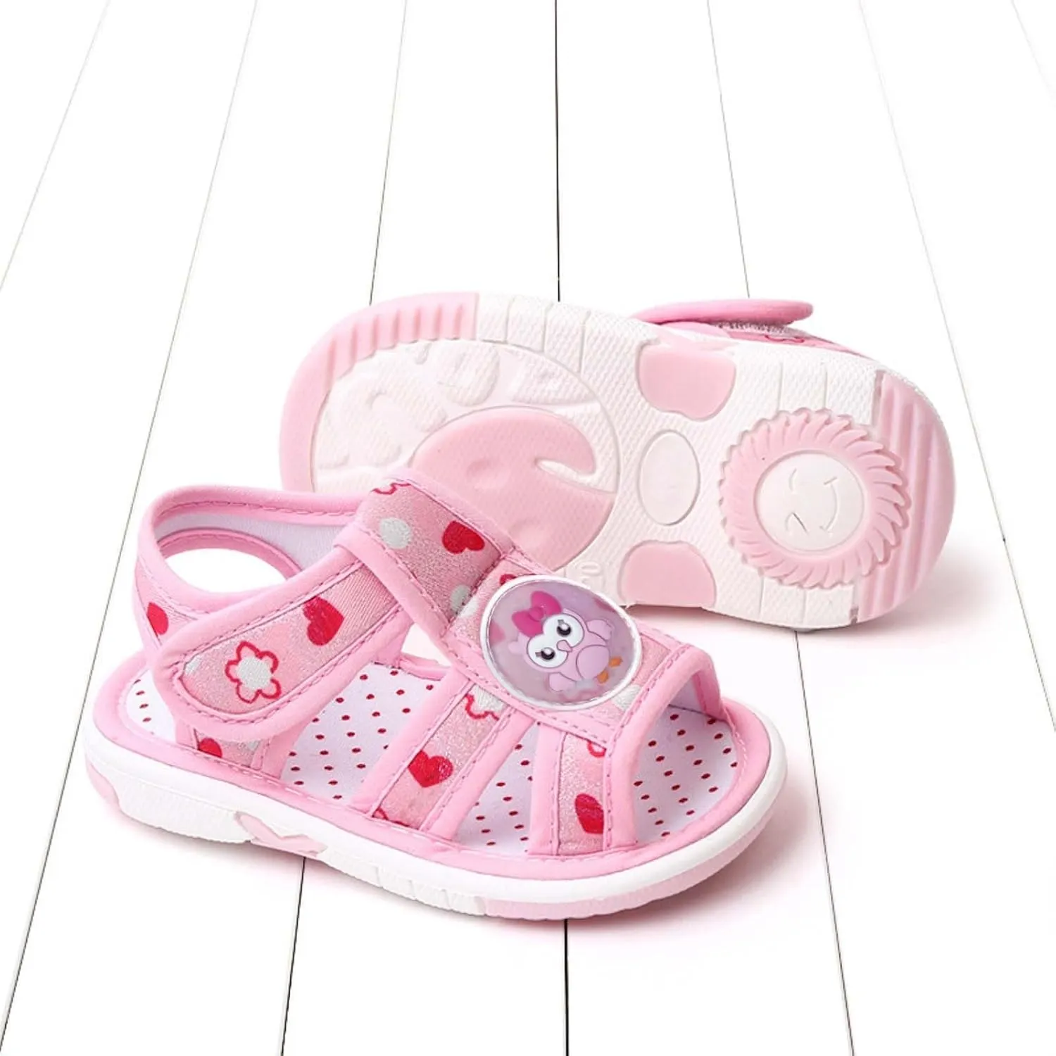 Baby Girl Sandals Cartoon Closed-Toe Anti-Slip Premium Rubber Sole Toddler Boys Lightweight First Walkers Shoes
