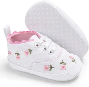 Baby Girl Shoes Baby Girls Sole Infant Crib Shoes Floral Canvas Soft -Slip Baby Shoes Cute