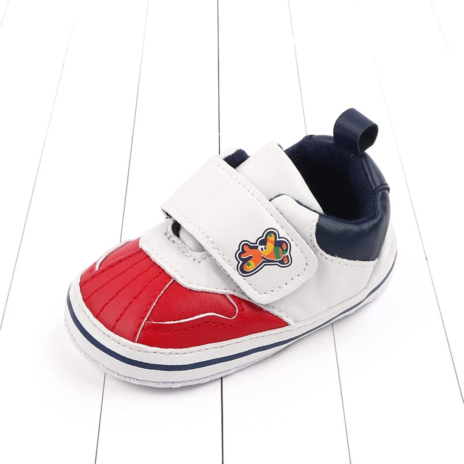Baby Girls Boys Leather Pre-Walking Sneakers Toddler Anti-Slip Soft Sole Infant Lightweight First Step Flat Shoes