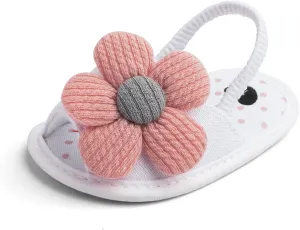 Baby Girls Flower Shoes Soft Sole Shoes Toddler Non Slip Shoes Sandals Leisure Baby Shoes for Indoor