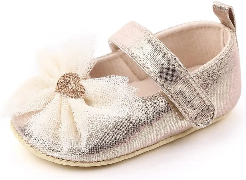 Baby Girls Mary Jane Flats Matte Leather Non Slip Soft Sole Princess Wedding Dress Shoes Toddler First Walkers Infant Newborn Baptism Crib Shoes