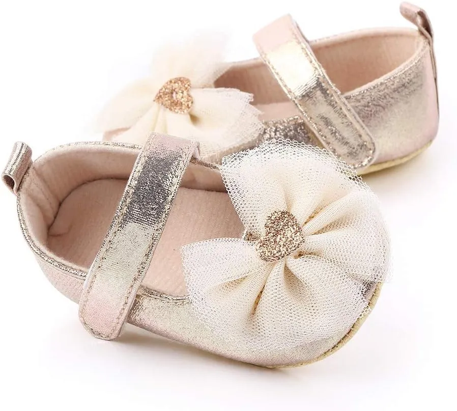 Baby Girls Mary Jane Flats Matte Leather Non Slip Soft Sole Princess Wedding Dress Shoes Toddler First Walkers Infant Newborn Baptism Crib Shoes
