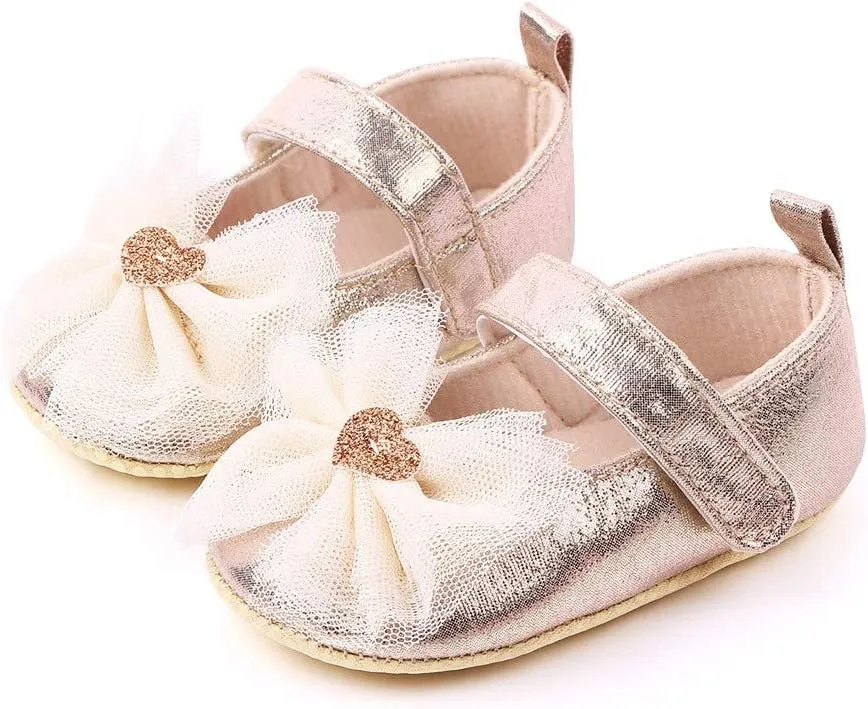 Baby Girls Mary Jane Flats Matte Leather Non Slip Soft Sole Princess Wedding Dress Shoes Toddler First Walkers Infant Newborn Baptism Crib Shoes