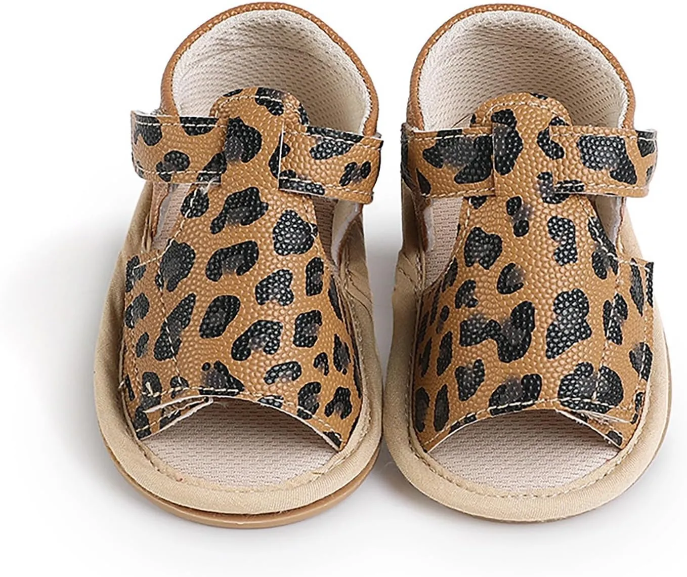 Baby Girls Sandals Soft Rubber Princess Flat Shoes Breathable Non Slip Flower Leopard Print Little Girl Sandals