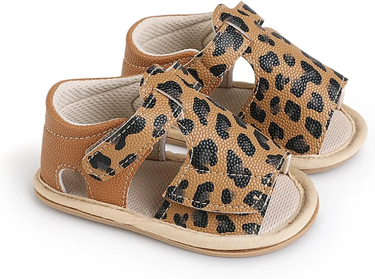 Baby Girls Sandals Soft Rubber Princess Flat Shoes Breathable Non Slip Flower Leopard Print Little Girl Sandals