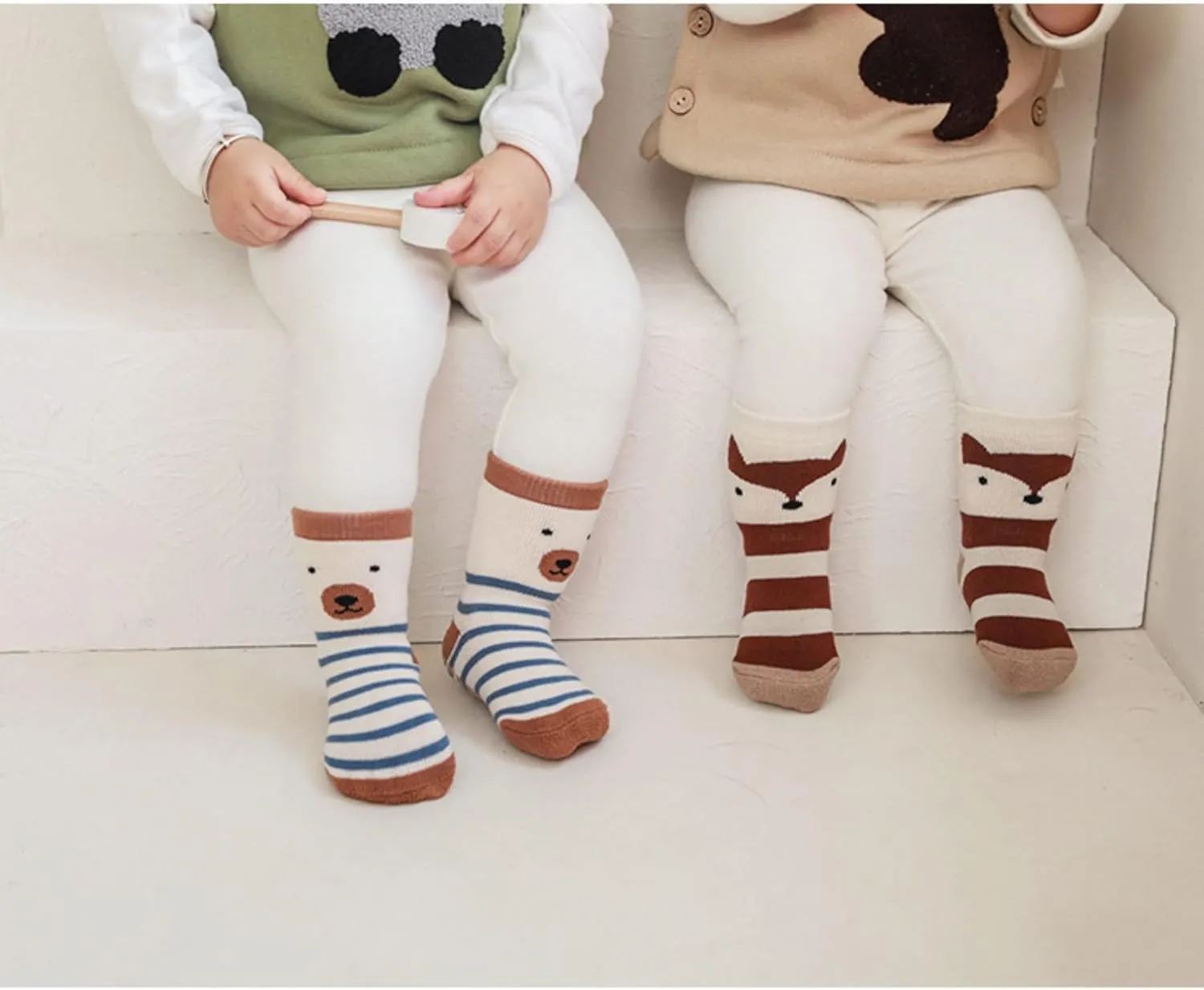 Baby Non-skid Grip Socks Toddler Socks Warm Thick Anti Skid Slipper Crew Socks for Girls Boys Newborn Infant