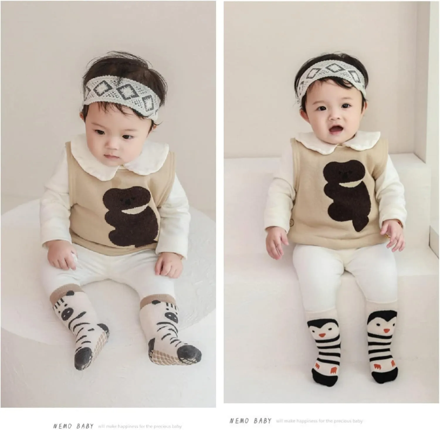 Baby Non-skid Grip Socks Toddler Socks Warm Thick Anti Skid Slipper Crew Socks for Girls Boys Newborn Infant