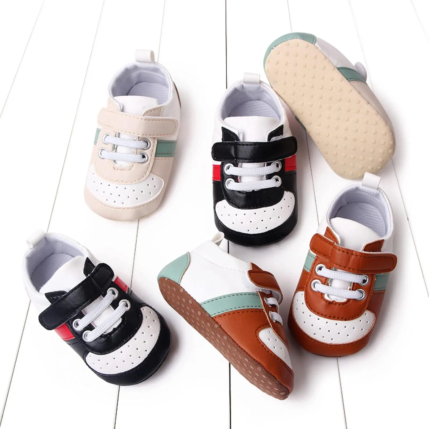 Baby Shoes Boys Girls Infant Sneakers Non-Slip Rubber Sole Toddler Crib Shoes Unisex High Canvas First Walkers
