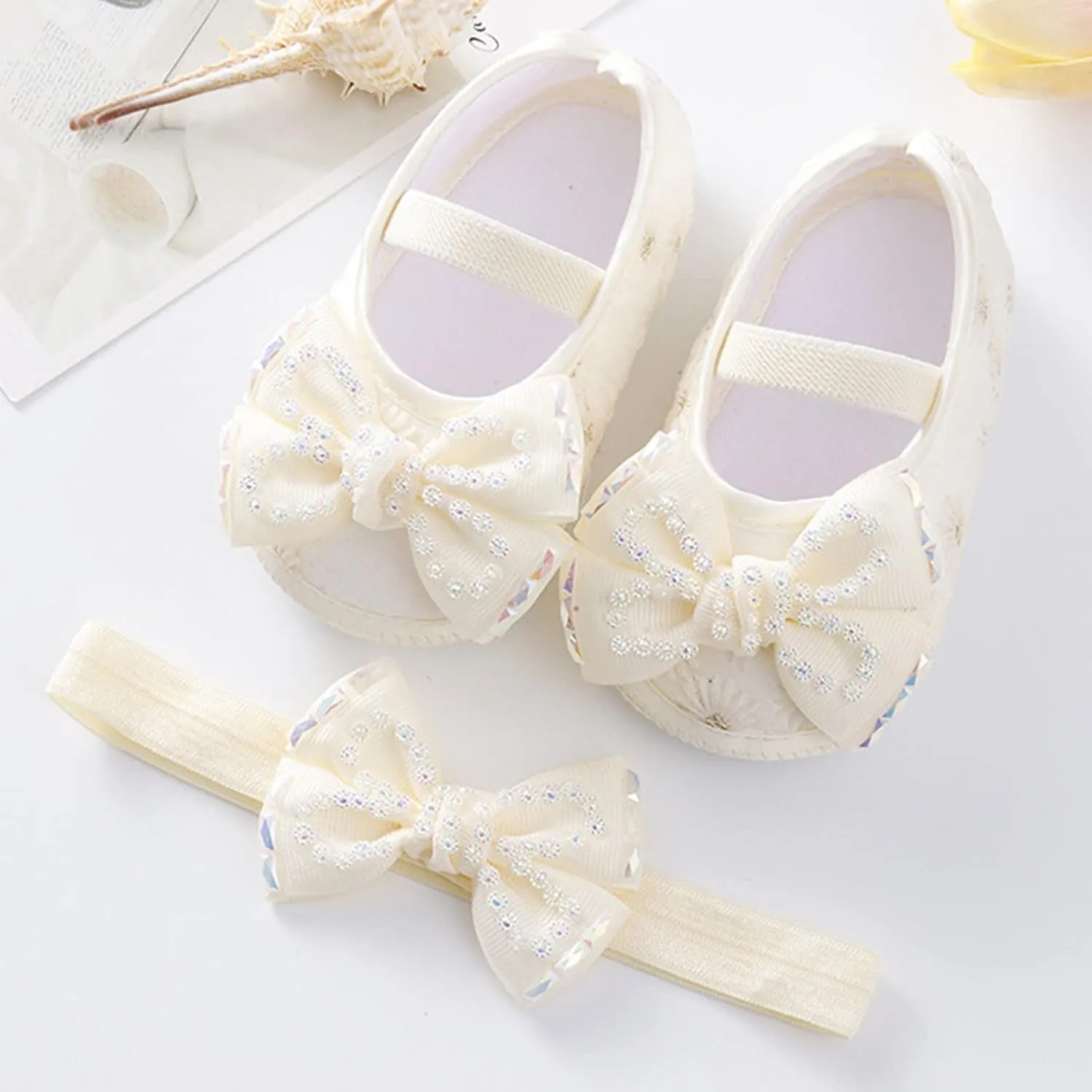 Baby Shoes Fashion Soft Sole Toddler Shoes Pearl Dress Flower Princess Shoes Toddler Shoes Infant Crib Shoes