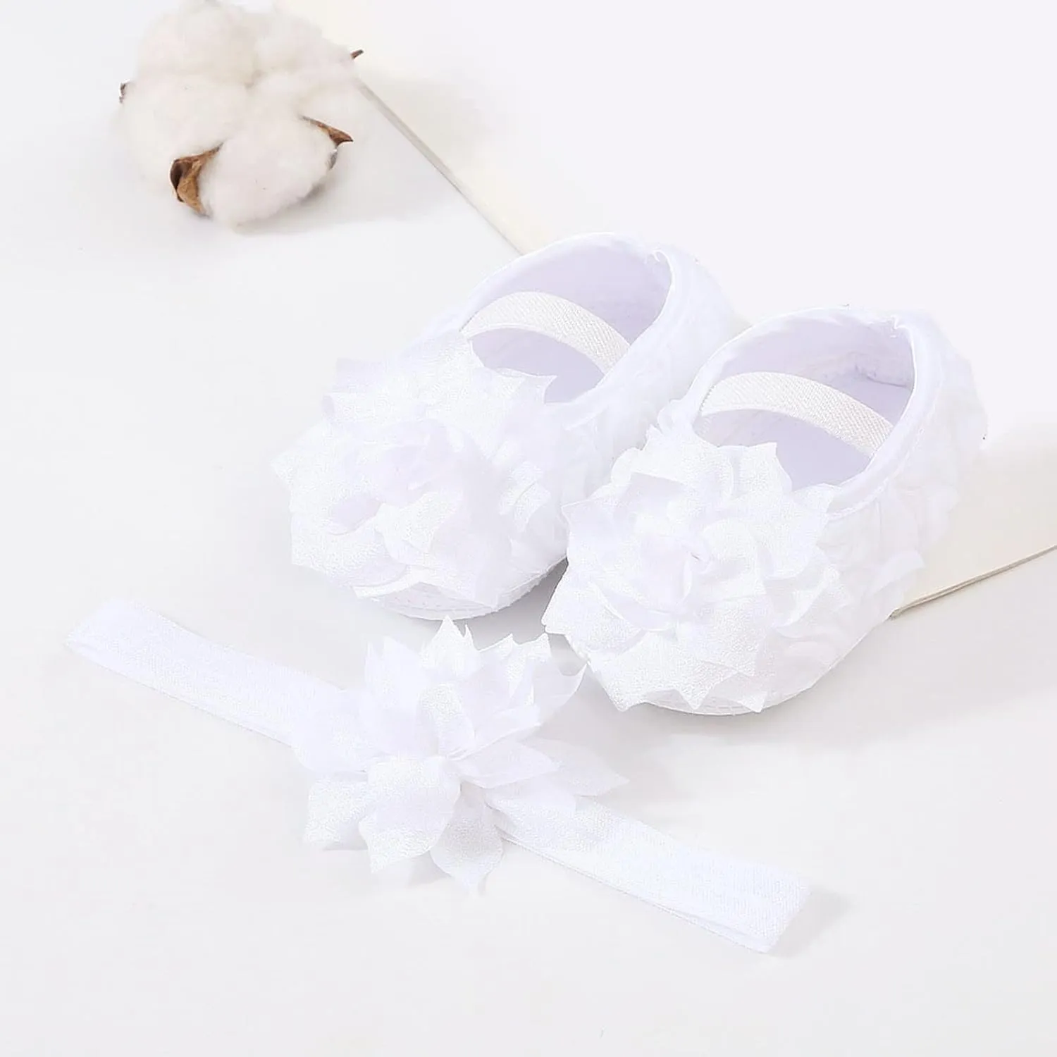 Baby Shoes Hairband Set 01 Year Old Baby Shoes 246 August Newborn Soft Sole Walking Shoes Toddler Boys Slip On