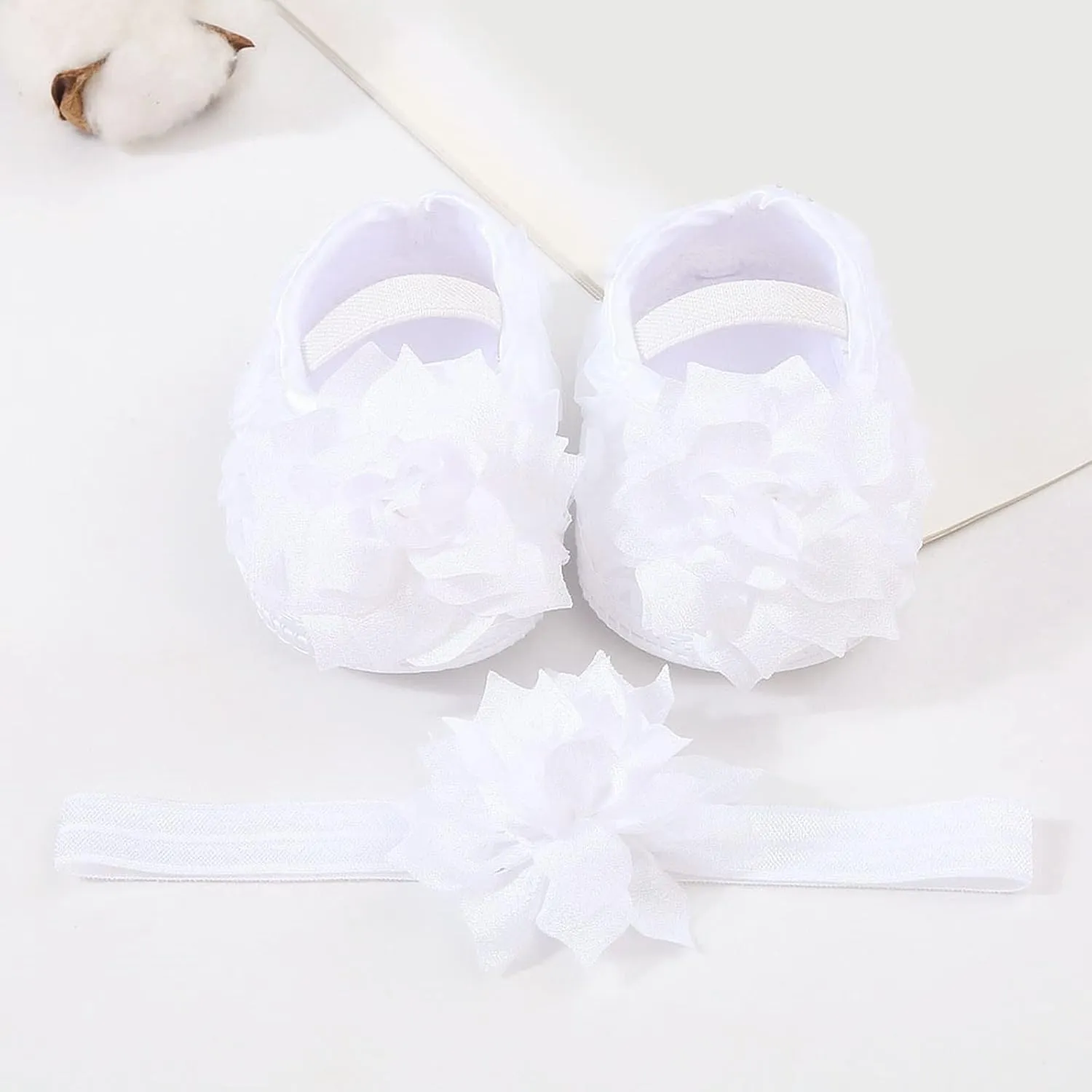 Baby Shoes Hairband Set 01 Year Old Baby Shoes 246 August Newborn Soft Sole Walking Shoes Toddler Boys Slip On
