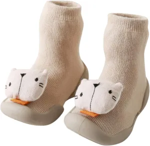 Baby Soft Toddler Rubber Shoes Sole Stocking Slipper Boys Knit Girls Kids Socks Baby Care Plush Animal Slippers