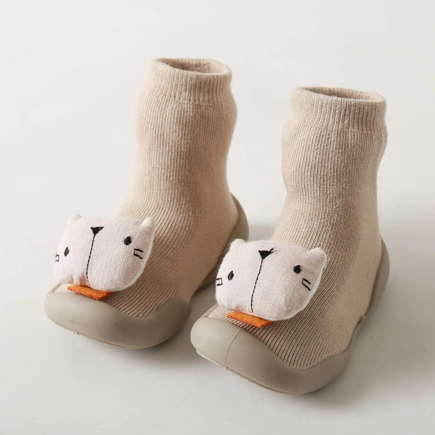 Baby Soft Toddler Rubber Shoes Sole Stocking Slipper Boys Knit Girls Kids Socks Baby Care Plush Animal Slippers