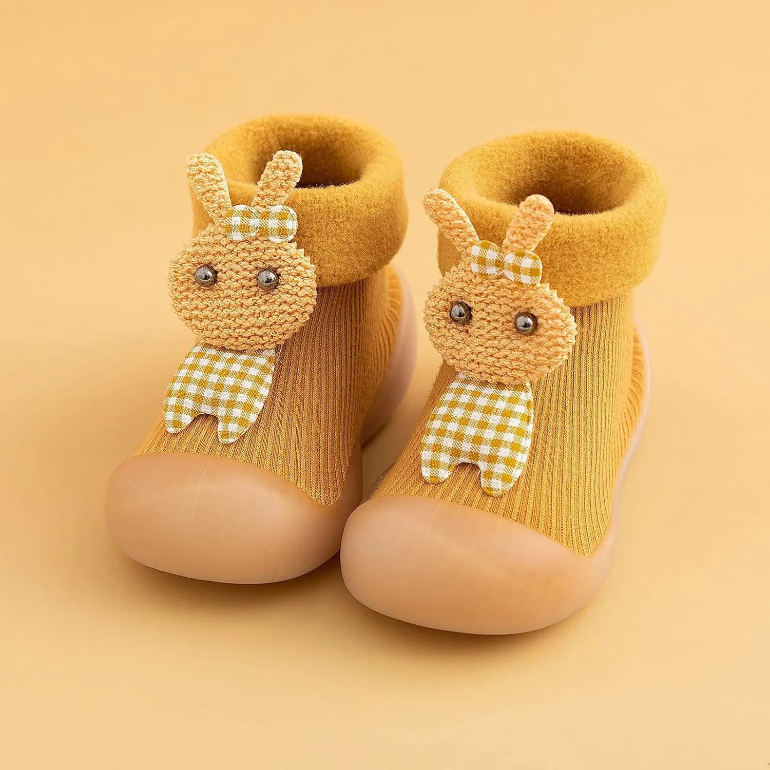 Baby Toddler Sock Shoes Kids Soft Rubber Sole Shoes Breathable Cotton First Walking Shoes Anti-Slip Floor Slippers