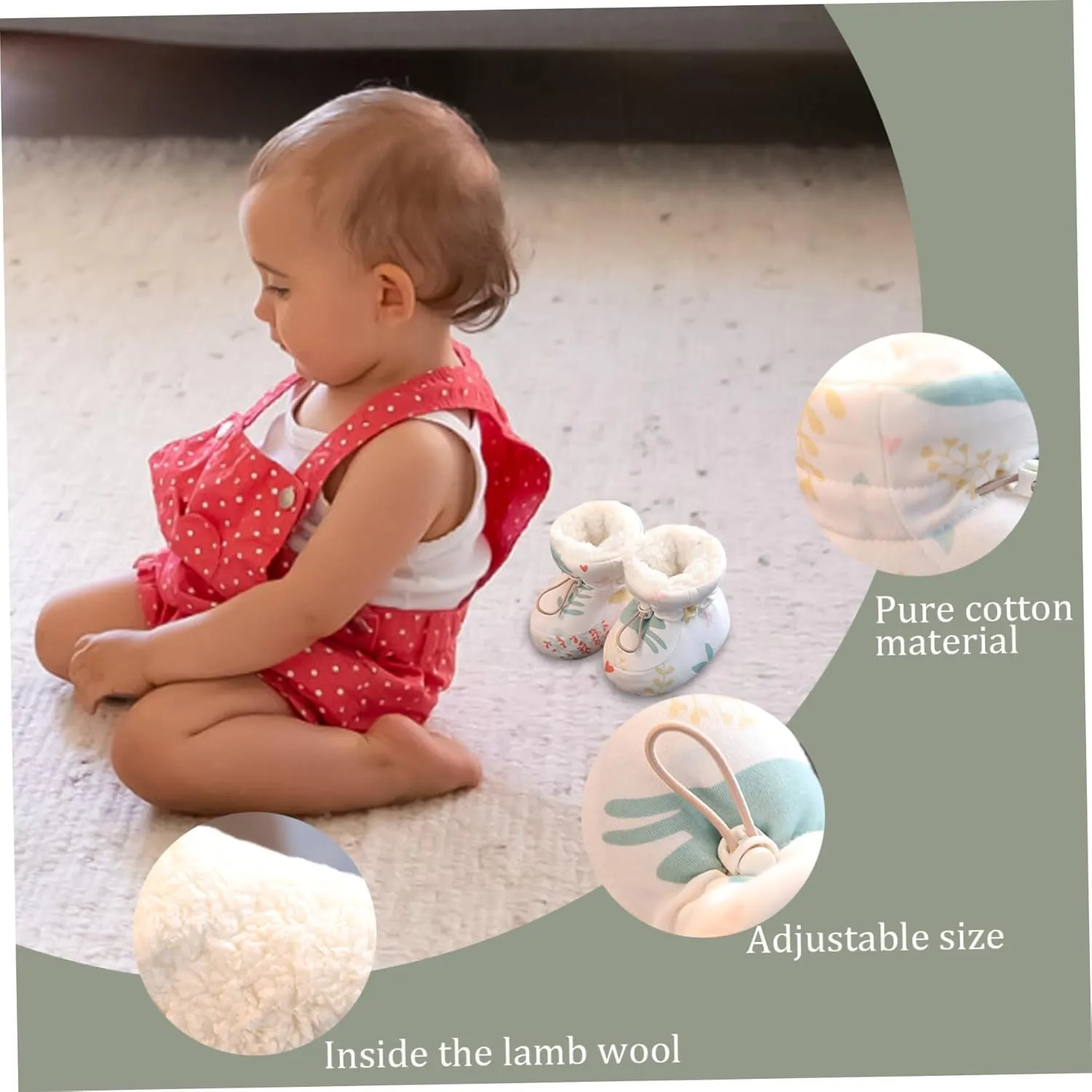 Baby Winter Boots Warm Fur Baby Girl Boots with Drawstring Baby Booties Soft Sole Skin-Friendly Baby Winter Shoes Cute First Walking Shoes for 6-9 Months Baby Girls Boys M