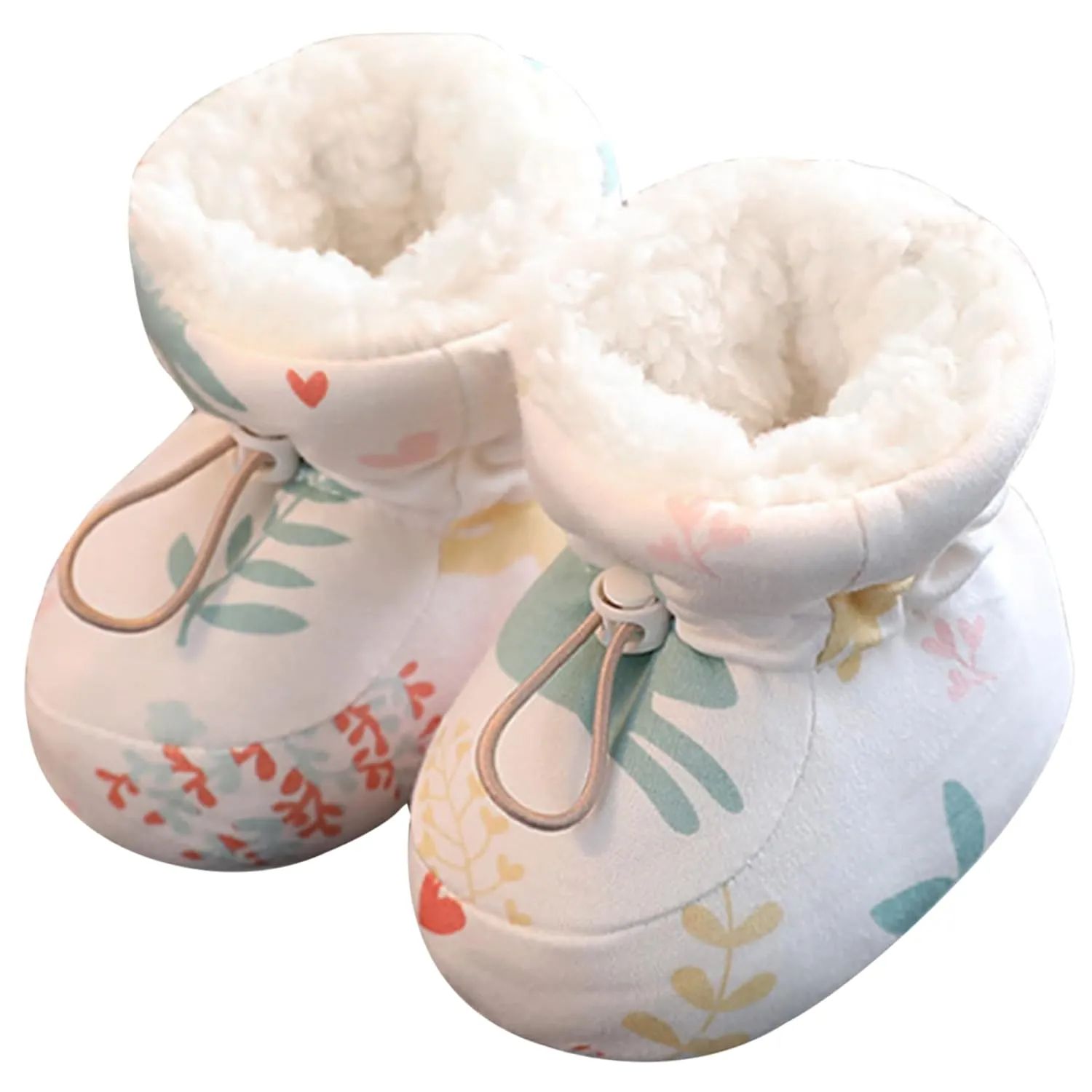Baby Winter Boots Warm Fur Baby Girl Boots with Drawstring Baby Booties Soft Sole Skin-Friendly Baby Winter Shoes Cute First Walking Shoes for 6-9 Months Baby Girls Boys M