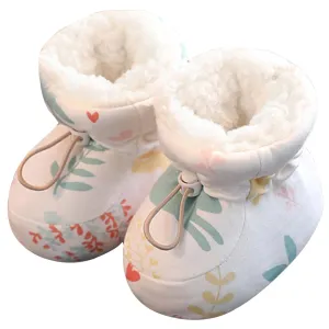 Baby Winter Boots Warm Fur Baby Girl Boots with Drawstring Baby Booties Soft Sole Skin-Friendly Baby Winter Shoes Cute First Walking Shoes for 6-9 Months Baby Girls Boys M