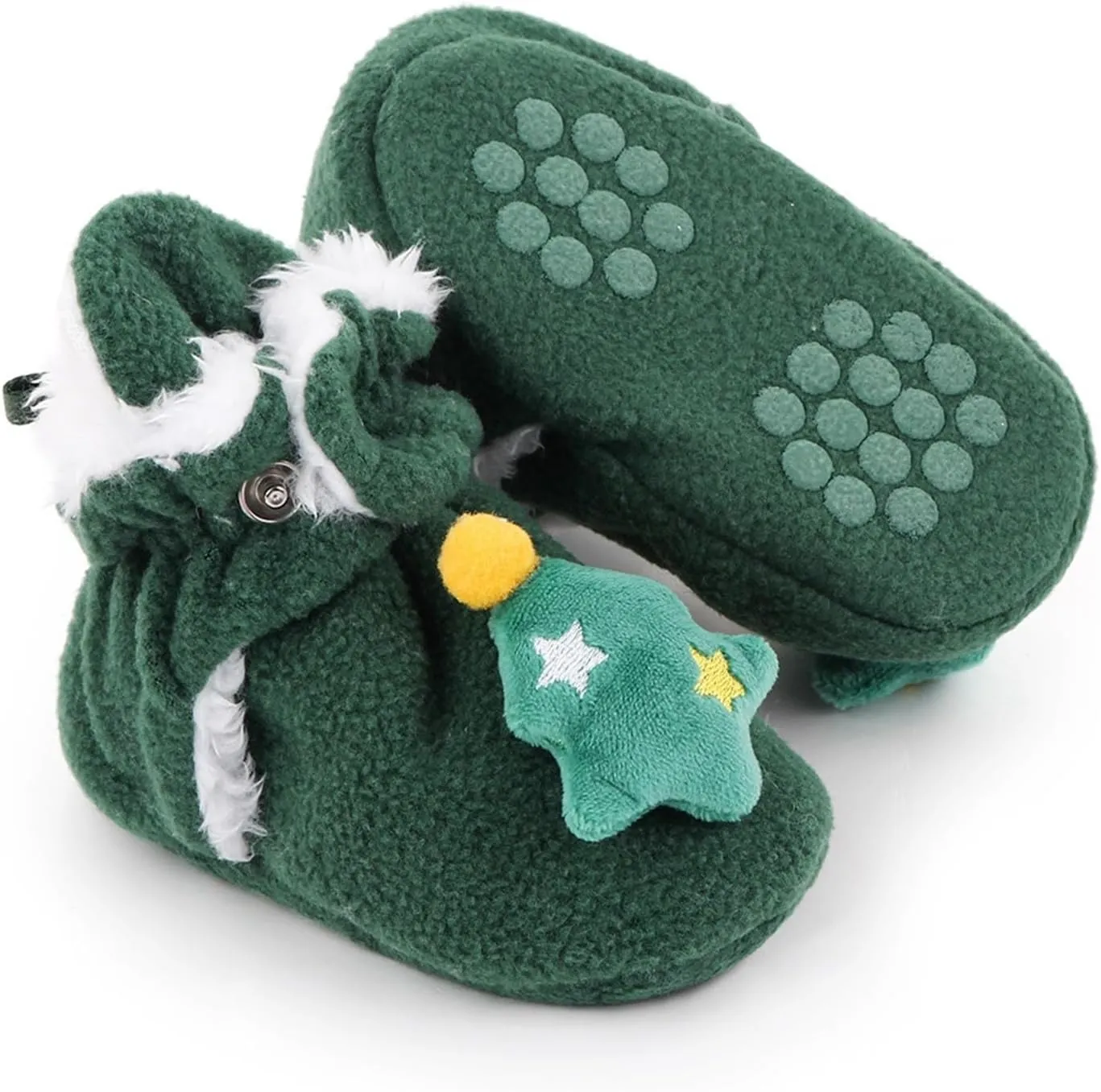 Baby Winter Shoes Infant Christmas Booties Soft Baby Santa Winter Warm Slippers Fur Lined Snow Boots Kids Shoes