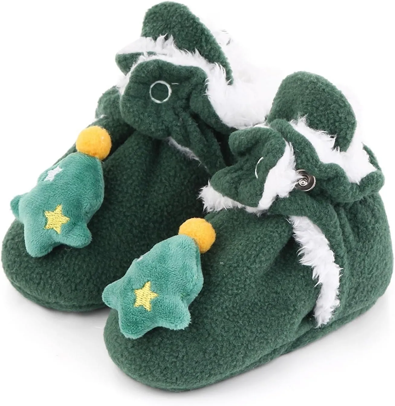 Baby Winter Shoes Infant Christmas Booties Soft Baby Santa Winter Warm Slippers Fur Lined Snow Boots Kids Shoes