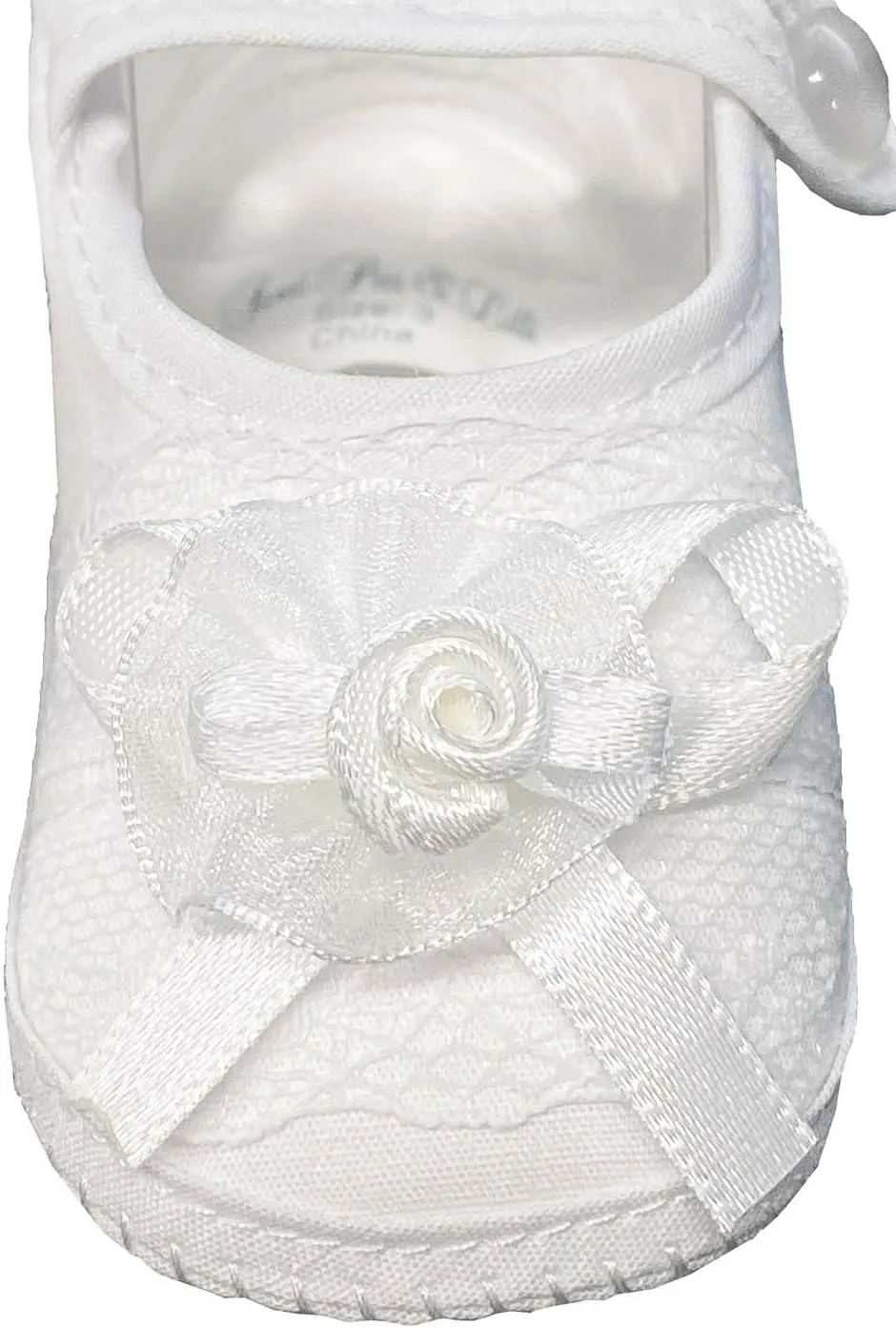 Baptism Shoes for Baby Girls - White Baby Christening Shoes Baby Booties Newborn - Zapatos de Bautizo para Nina