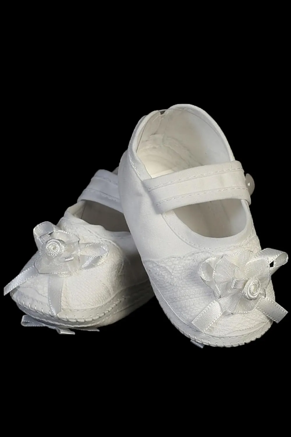 Baptism Shoes for Baby Girls - White Baby Christening Shoes Baby Booties Newborn - Zapatos de Bautizo para Nina