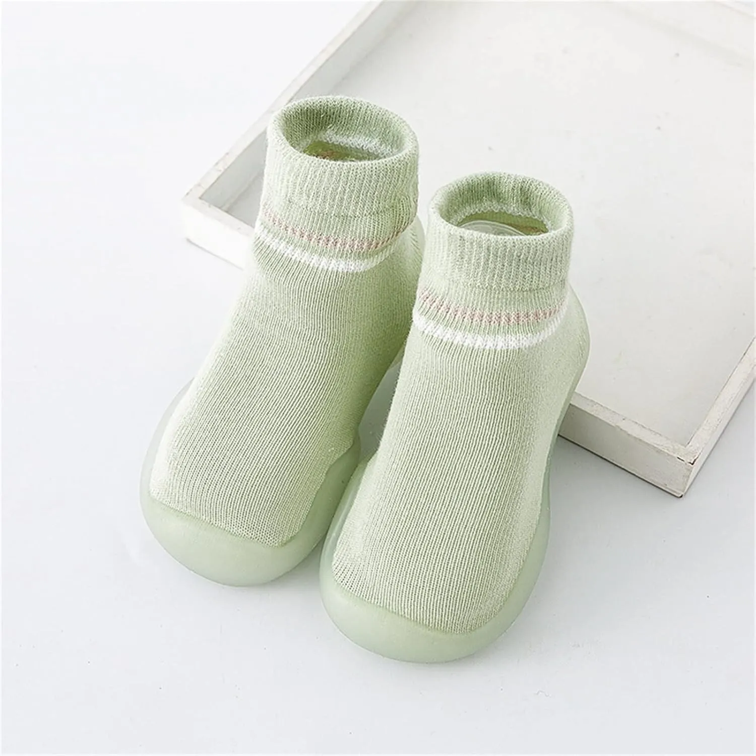 Boys Girls First Walking Shoes Rubber Sole Non-Skid Sneakers Indoor House First Walker Toddler Shoes