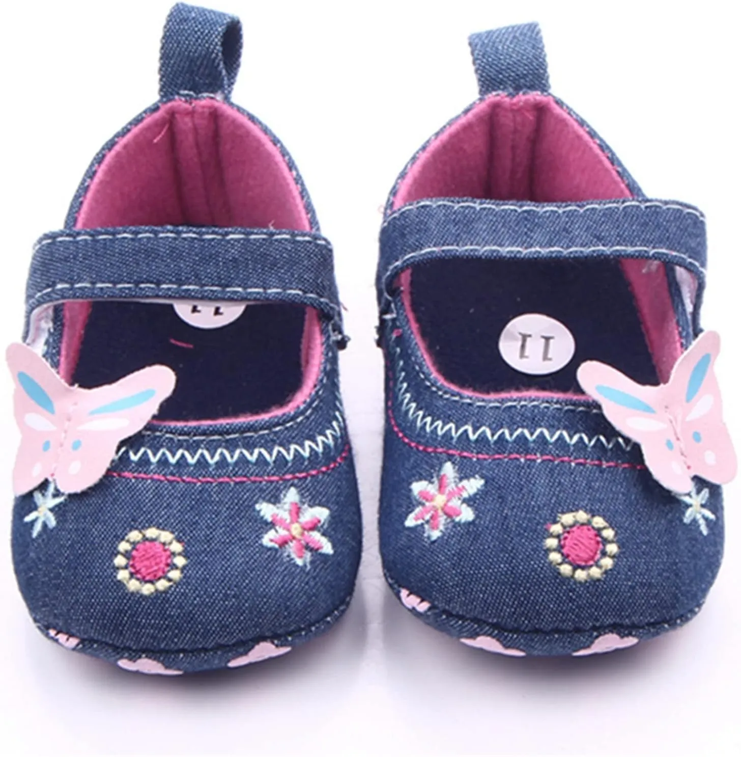 Boys Shoes Infant Girls Sneakers Baby Newborn Cute Bow Embroidered Walking Shoes Flat Shoes Denim Models Soccer Cleats