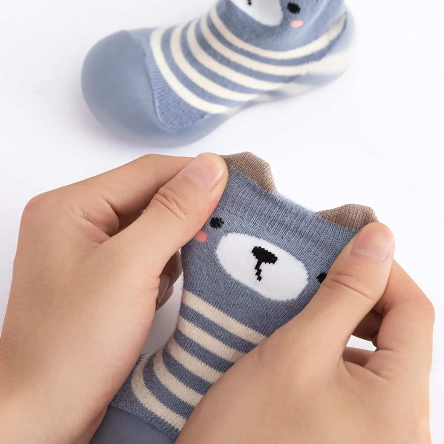 Boys Slippers Size 6 Big Boys Kids Toddler Baby Boys Girls Solid Warm Knit Soft Sole Rubber Shoe Toddler Home Slippers