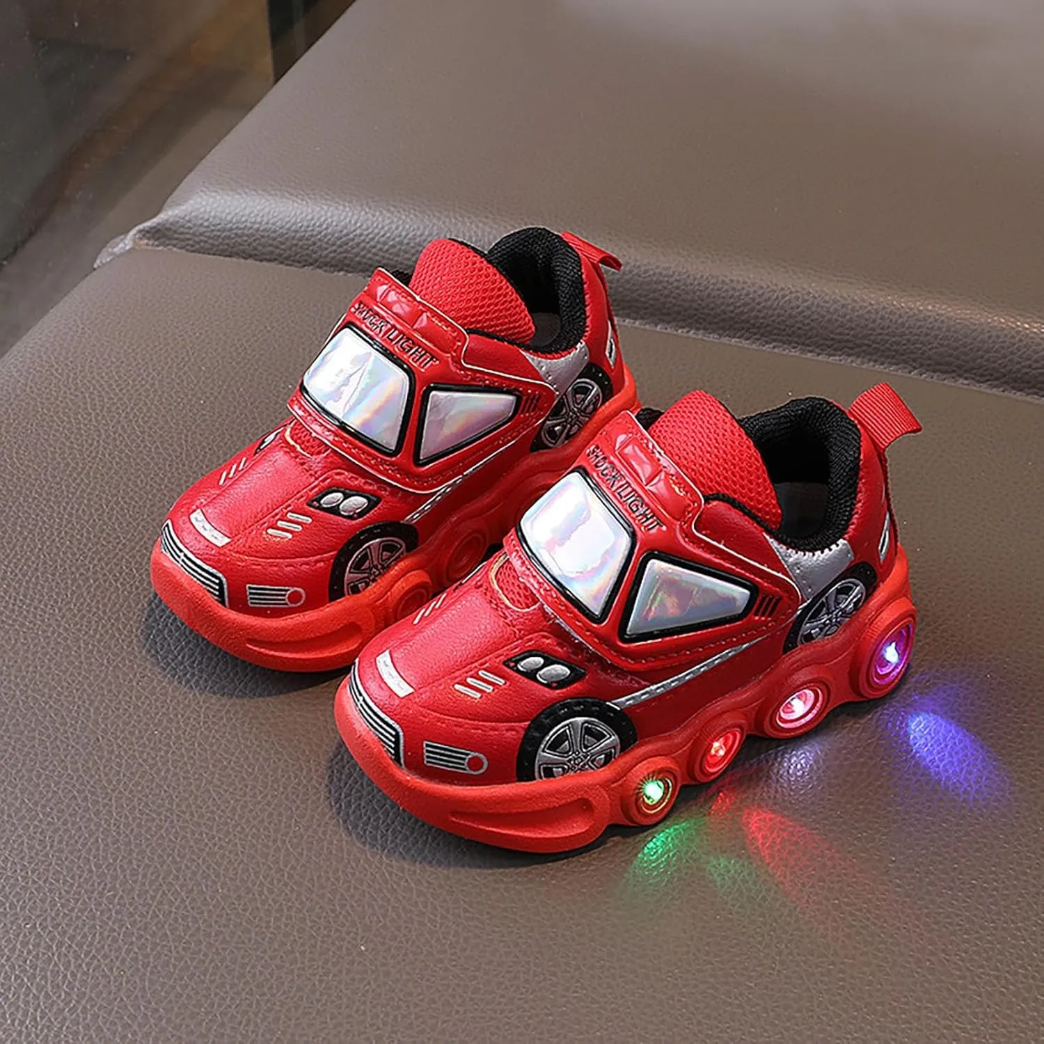Car Shoes for Boys Light Up Kids Toddler Girls Boys Breathable Flashing Sneakers Cute Cartoon Cars Toddler Shoes