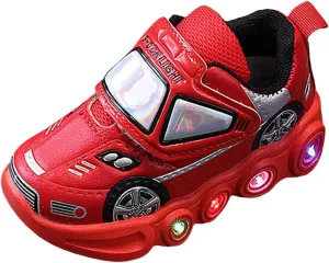 Car Shoes for Boys Light Up Kids Toddler Girls Boys Breathable Flashing Sneakers Cute Cartoon Cars Toddler Shoes
