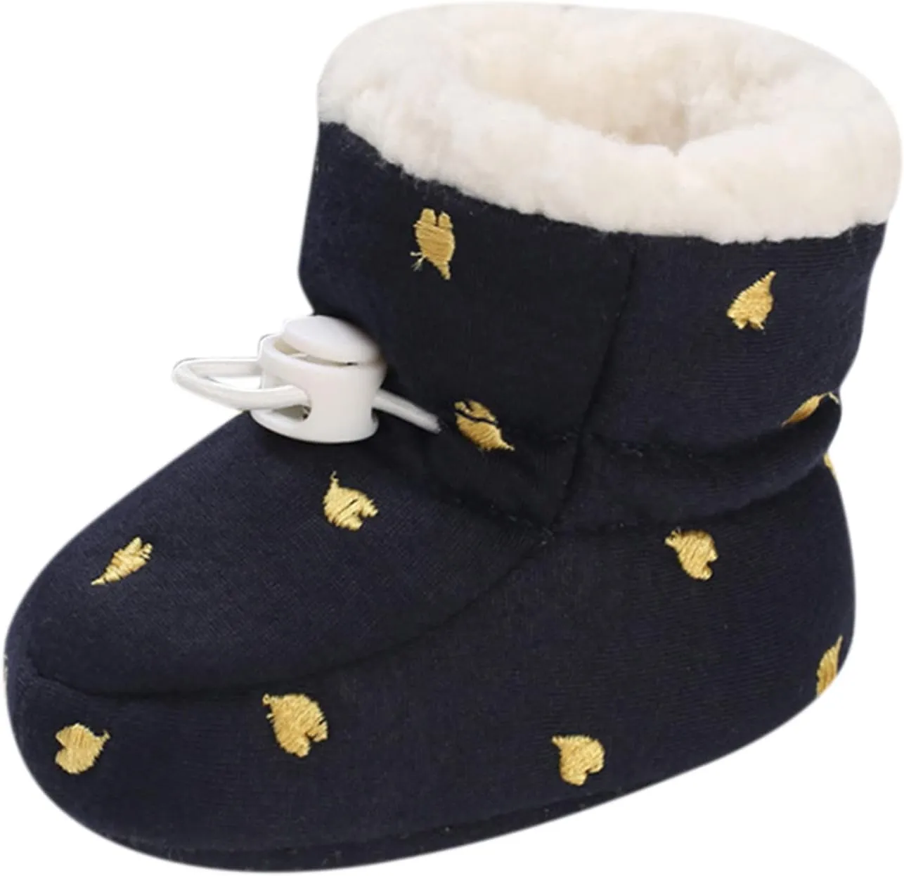Cartoon Shoes for Baby Soft Sole Shoes Fleece Warm Short Boots Shoes Fashion Printing Non Slip (Dark Blue, 4 Infant)