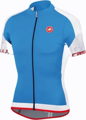 Castelli Entrata FZ Jersey - Drive Blue-White