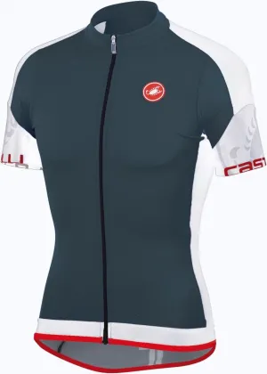 Castelli Entrata FZ Jersey - Turbulence-White