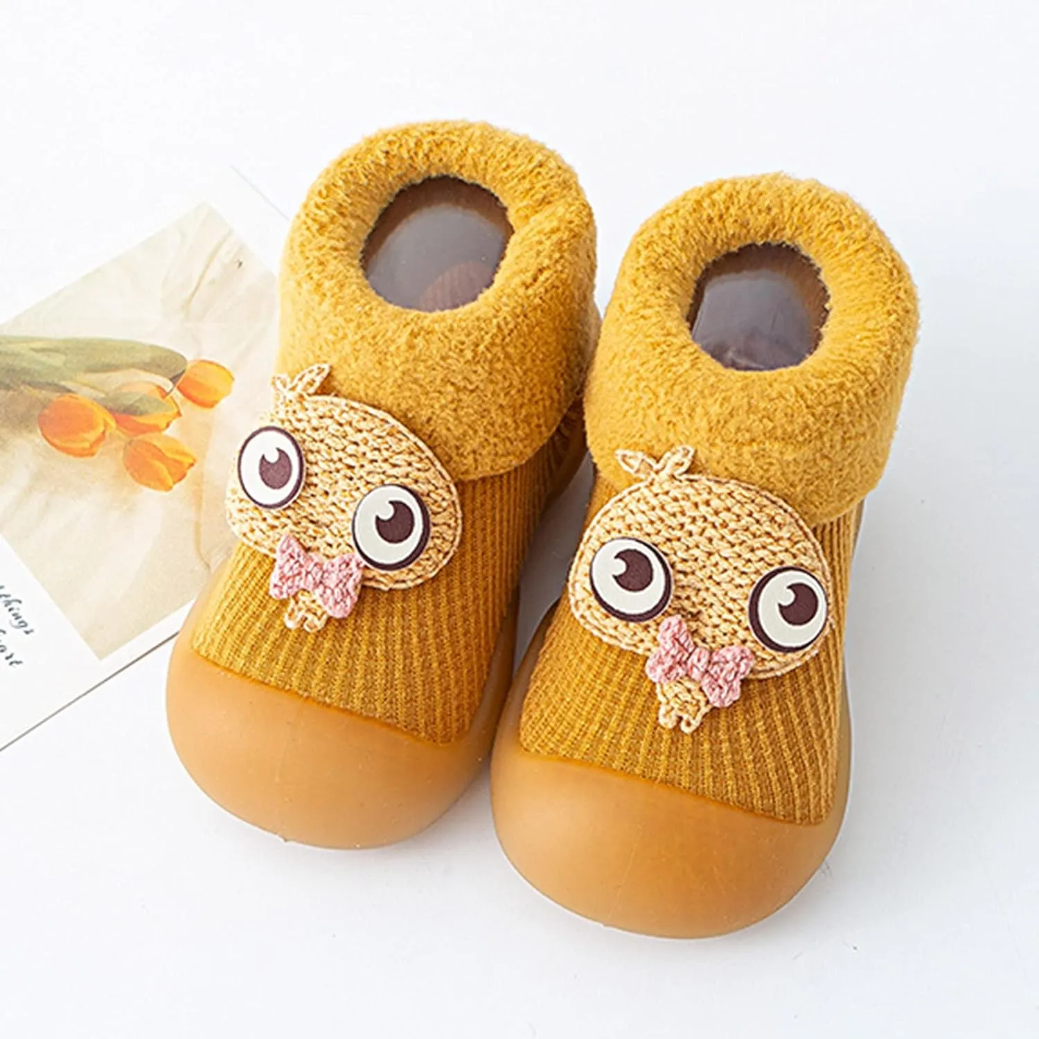 Casual Shoes for Baby Boys Sole Warm Socks Baby Kids Slipper Shoes Knit Soft Solid Toddler Girls Stocking Shoes