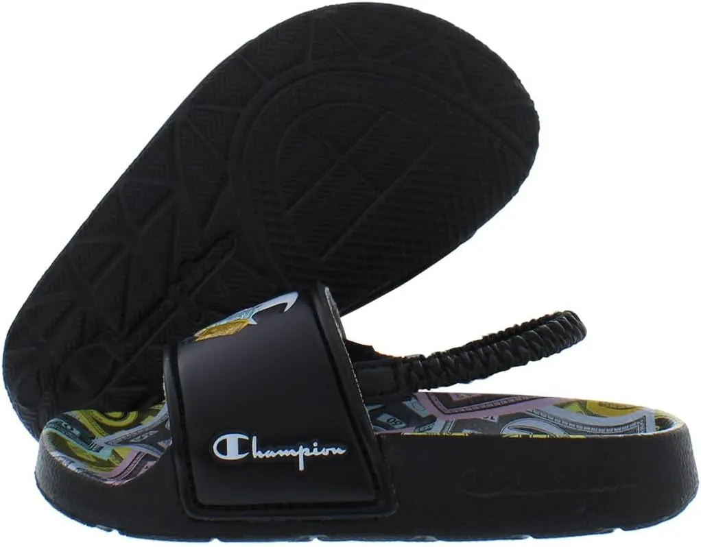 Champion Ipo Monopoly Stacks Slide Infant/Toddler Shoes Size 5, Color: Black/Multi Colored