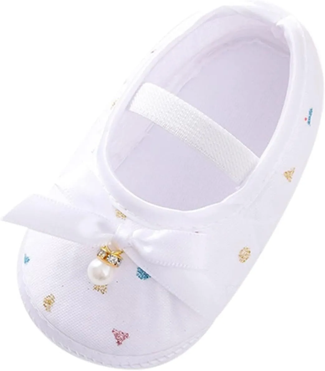 Child Princess Sole Set Cute Shoes Shoes Pearl Headband Little Soft Toddler Bow Kids Sneakers Toddler Boys