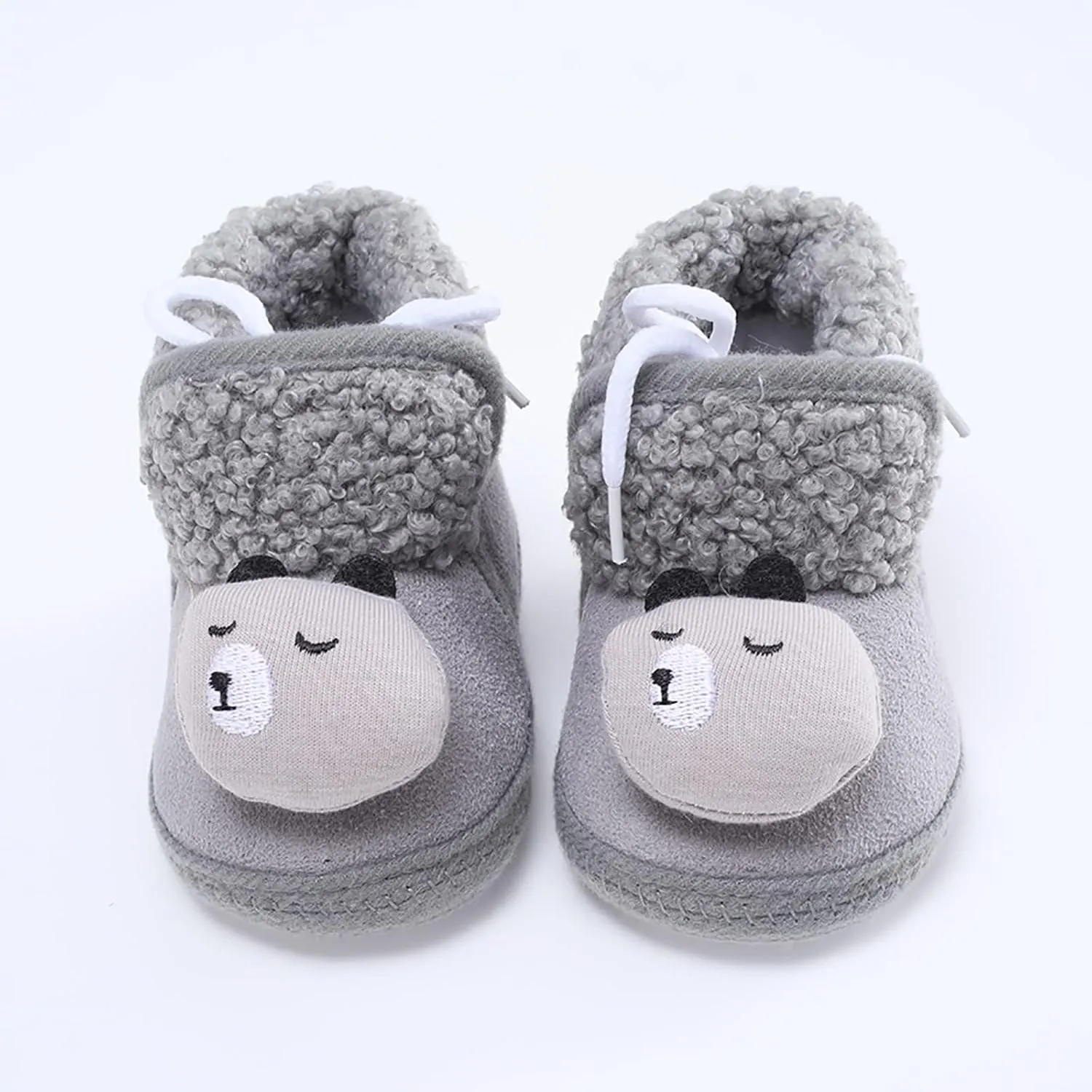 Children Casual Shoes Baby Girl Boy Warm Shoes Soft Sole Booties Snow Boots Comfortable Infant Toddler Fashion Shoes (Grey, 12-18 Months)