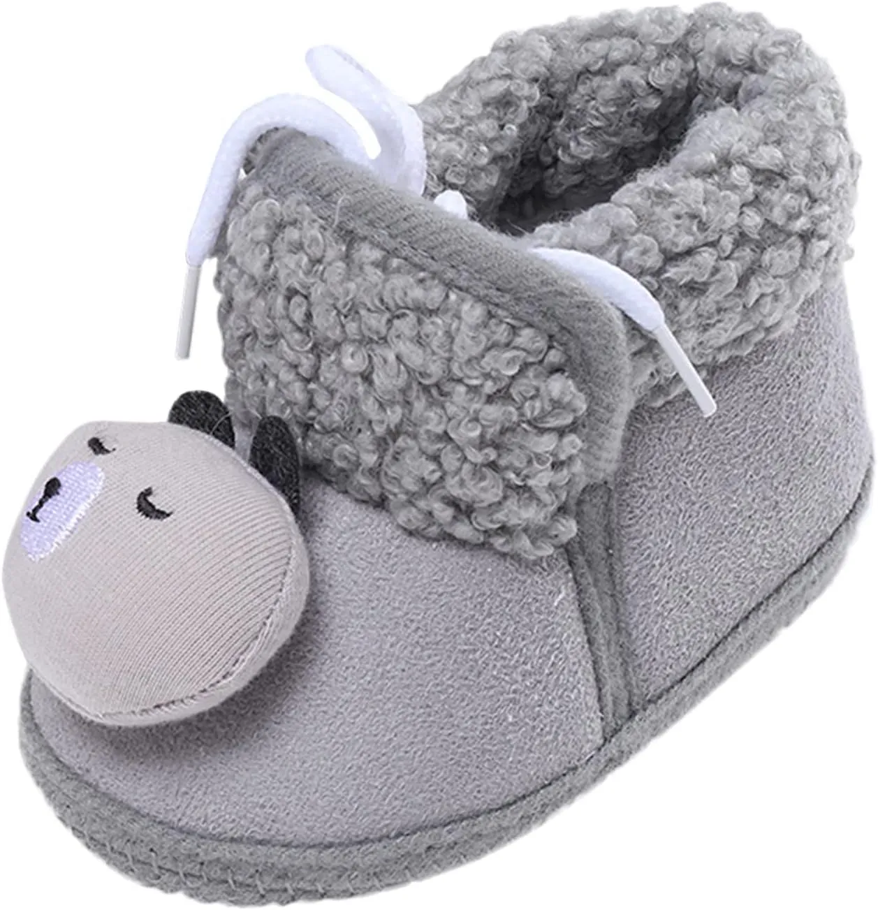 Children Casual Shoes Baby Girl Boy Warm Shoes Soft Sole Booties Snow Boots Comfortable Infant Toddler Fashion Shoes (Grey, 12-18 Months)