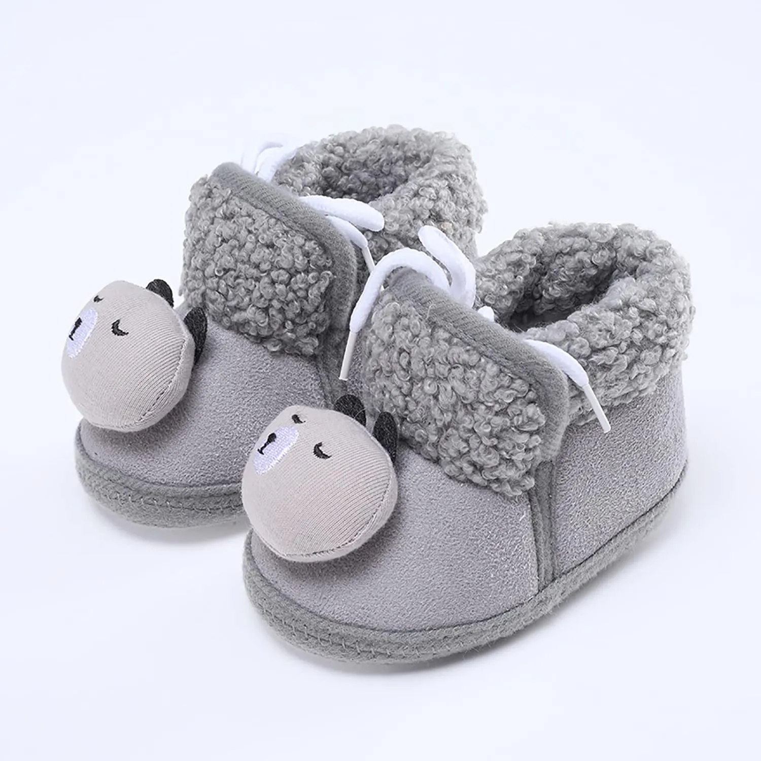 Children Casual Shoes Baby Girl Boy Warm Shoes Soft Sole Booties Snow Boots Comfortable Infant Toddler Fashion Shoes (Grey, 12-18 Months)