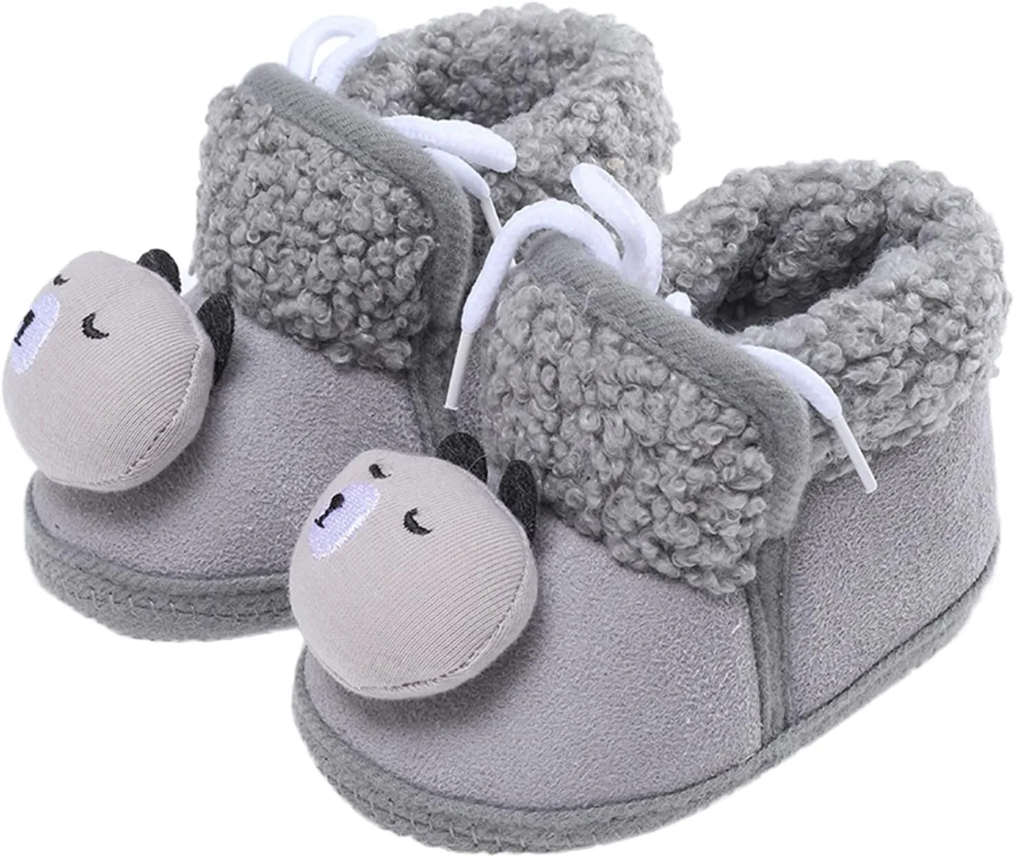Children Casual Shoes Baby Girl Boy Warm Shoes Soft Sole Booties Snow Boots Comfortable Infant Toddler Fashion Shoes (Grey, 12-18 Months)