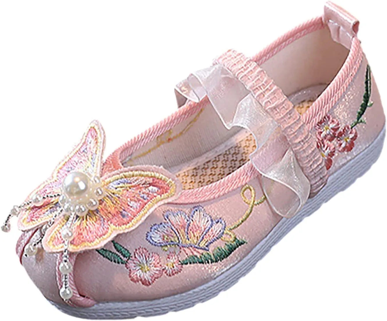 Children House Shoes Girls Flat Bottomed Embroidered Sandals Fashionable Children Performance Shoes