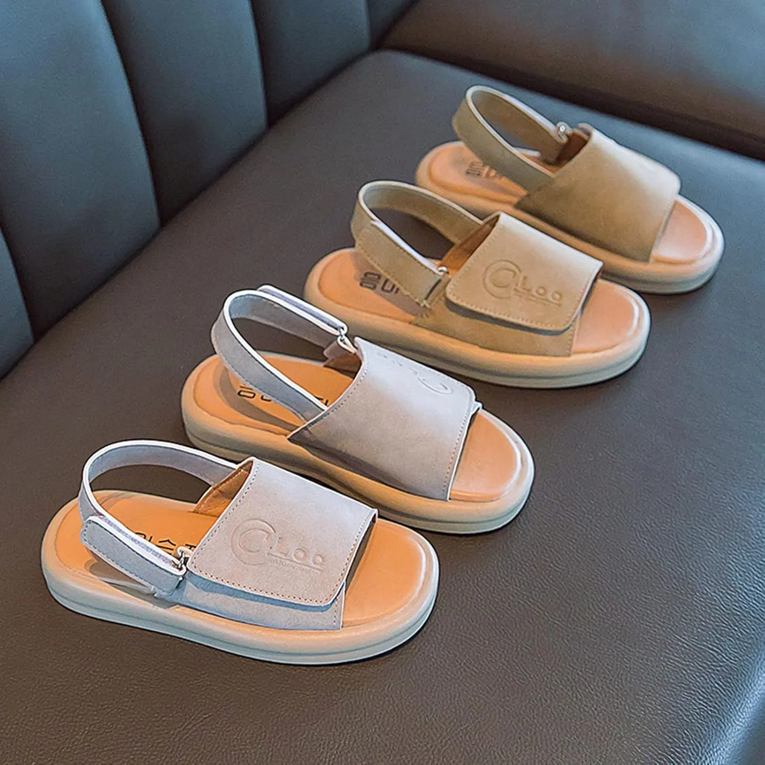 Children Sandals Shoes Soft Sole Non Slip Baby Boys Beach Shoes Girls Fashion Beach Sandals 12 18months Slippers (Khaki, 8-9 Years Little Child)