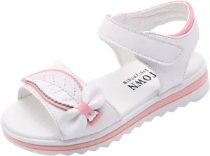 Children Shoes Fashion Flower Thick Sole Sandals Soft Sole Comfortable Princess Sandals Baby Girl Shoes 3-6 Months (White, 8-9 Years Little Child)