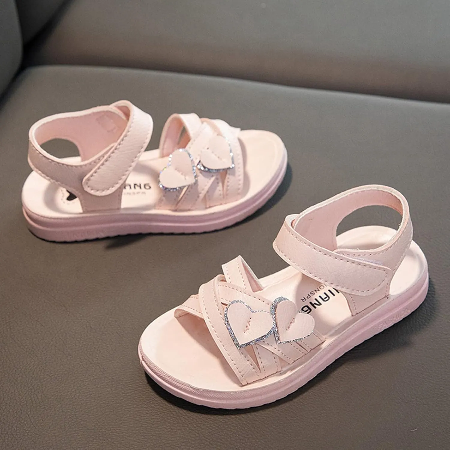 Children Shoes Fashion Love Decorative Thick Sole Sandals Soft Sole Comfortable Princess Sandals Toddler 10 Shoes Girls